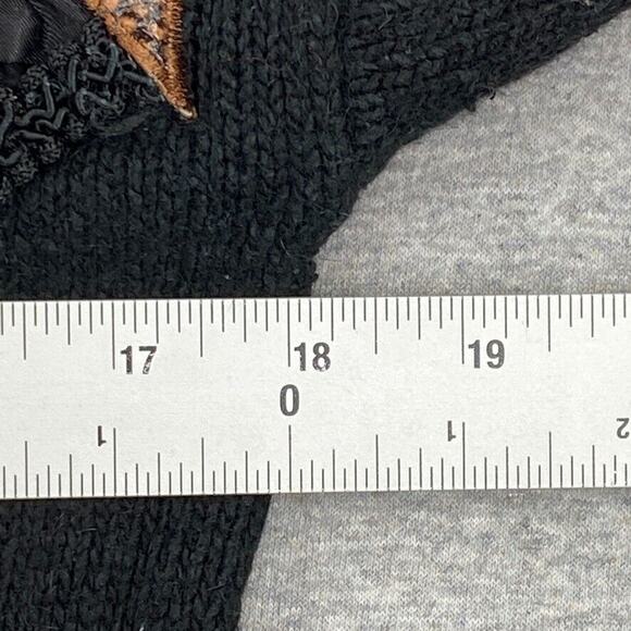 Vintage Susan Bennett Sweater Dress Womens Medium Black Silk Angora Stretch 80s - Picture 10 of 12